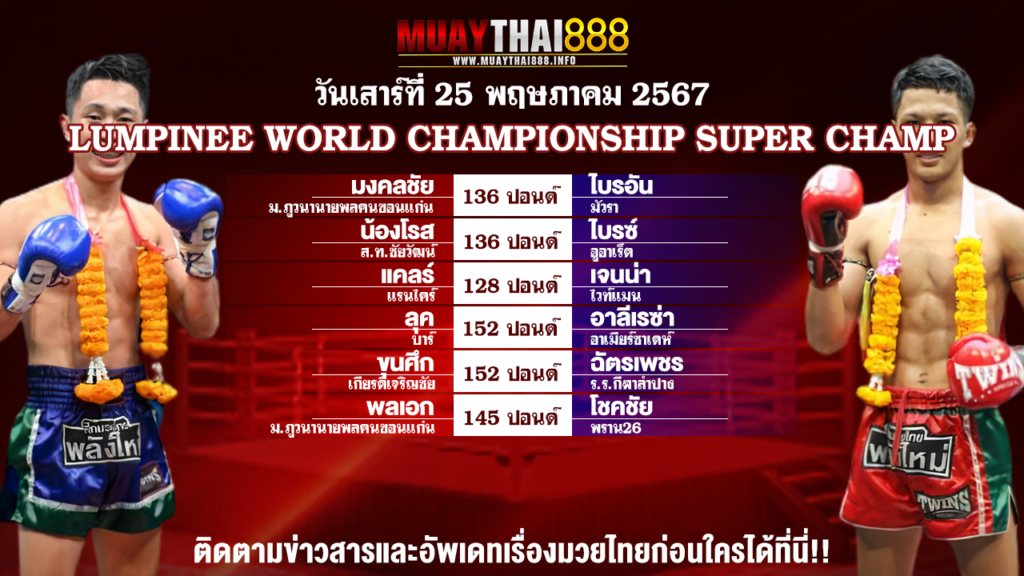 Boxing program LUMPINEE WORLD CHAMPIONSHIP SUPER CHAMP